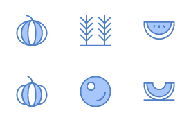 Fruits and Vegetables icon set