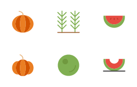 Fruits and Vegetables icon set