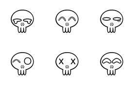 funny skull emoticon
