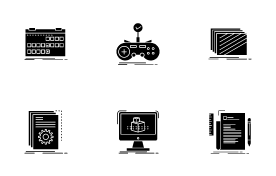 Game Design and Game Development icon set