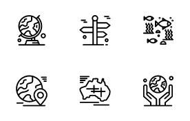 Geography icon set