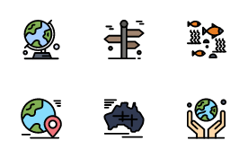 Geography icon set