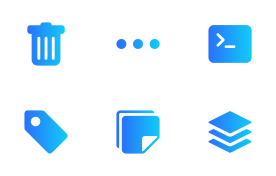 Gradient blue icon set for web design