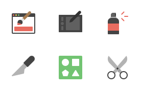 Graphic Design Flat Icon Set