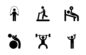 Gym Workout icon set