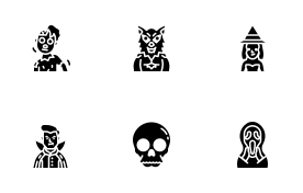 Halloween party icons set