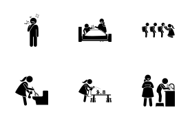 Hand, foot & mouth disease icon set