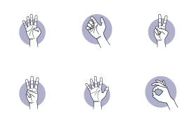 Hand gesture icon set