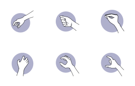 Hand point icon set