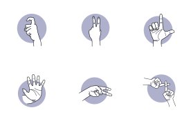Hand rude icon set