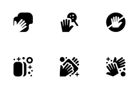 Hand washing icon set