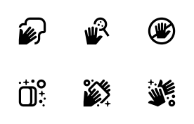 Hand washing icon set