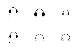 Headphone icon set