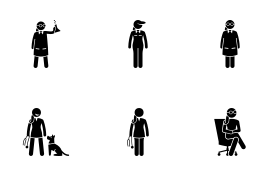 Healthcare Jobs and Occupation for Women icon set