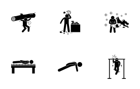 Hermit Extreme Physical and Mental Training icon set