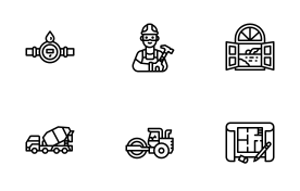 Home builder icons set