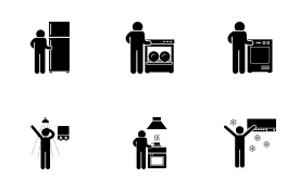 Home House Basic Electronic Appliances icon set
