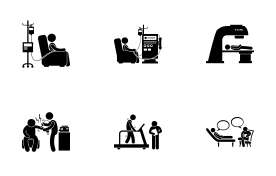 Hospital Medical Therapy Treatment icon set