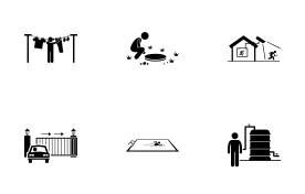 House Outdoor Structure Infrastructure and Fixtures icon set