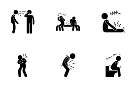 Human Disease Illness Sickness Symptom Syndrome Signs icon set