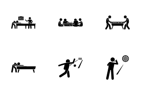 Indoor Club Games and Recreational Activities icon set