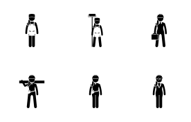 Industrial and Constructions Jobs for Women icon set