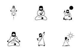 Jesus Christ Basic Actions and Movement icon set