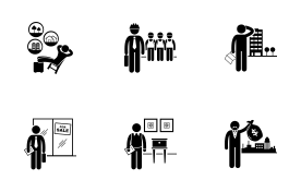 Jobs Occupations Careers icon set