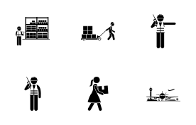 Logistic and Shipping Industry for Export and Import icon set