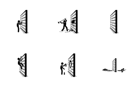 Man and a Wall icon set
