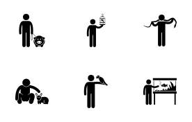 Man and Pets icon set