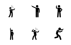 Man Pointing Finger on Different Directions icon set