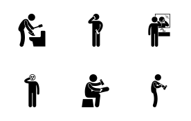 Man Self Care icon set