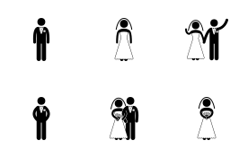Marriage icon set