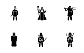 Medieval Characters and Classes icon set