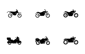 Motorbike Motorcycle Category and Type icon set