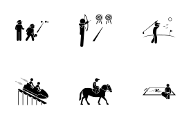 Outdoor Club Games and Recreational Activities. icon set