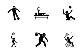 Paralympic Disabled Sport and Games for Handicapped icon set