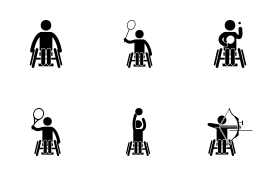 Paralympic Sport Games icon set