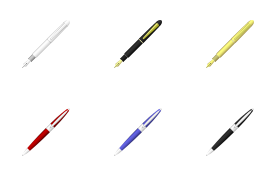Pen pencil icon set