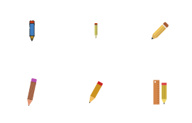 Pencil icon set