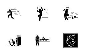 People Phobia Fear Scared Afraid icon set