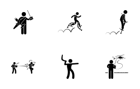 People Playing with Outdoor Toys icon set