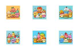 Playful cartoon set of adorable food characters with happy expressions, kawaii style.