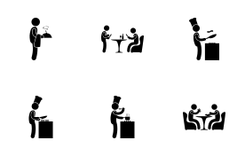 Restaurant icon set