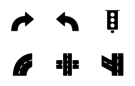 Road and navigation glyph V.2