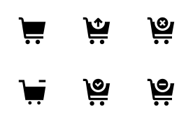 Shopping Carts and Baskets icon set