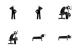 Shoulder and Neck Muscle Building Exercises icon set