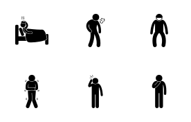 Sick Symptoms icon set