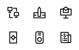 Simple flat vector icons set